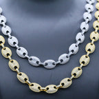 12mm Iced Coffee Bean Chain Necklace- Miles Jewellery