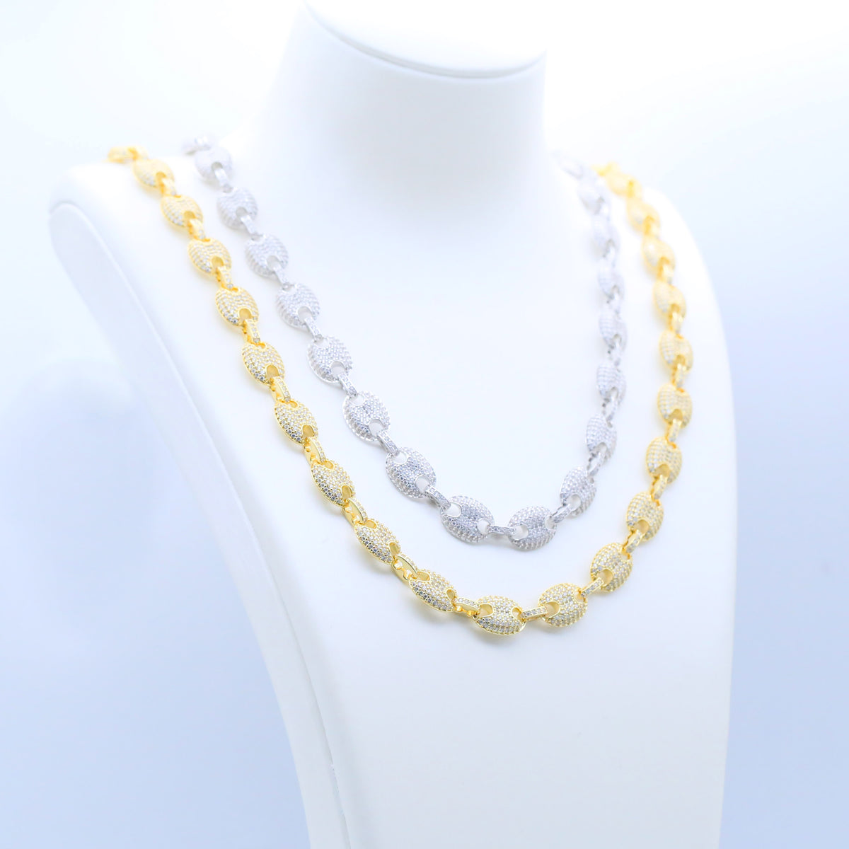 12mm Iced Coffee Bean Chain Necklace- Miles Jewellery