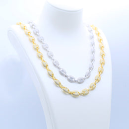 12mm Iced Coffee Bean Chain Necklace- Miles Jewellery