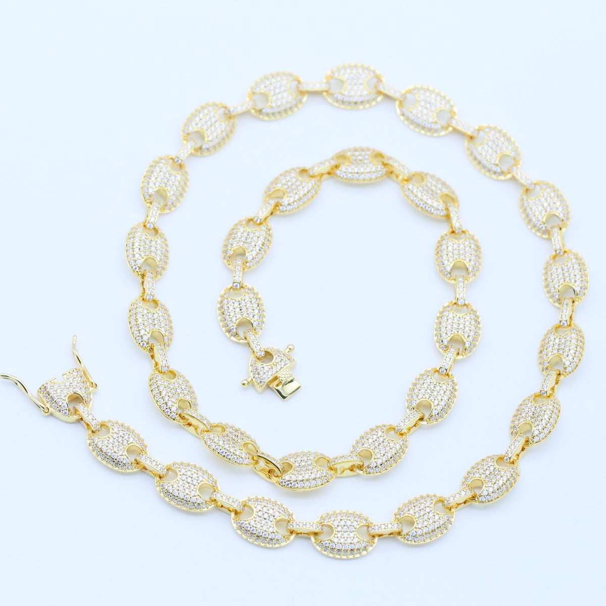 12mm Iced Coffee Bean Chain Necklace- Miles Jewellery