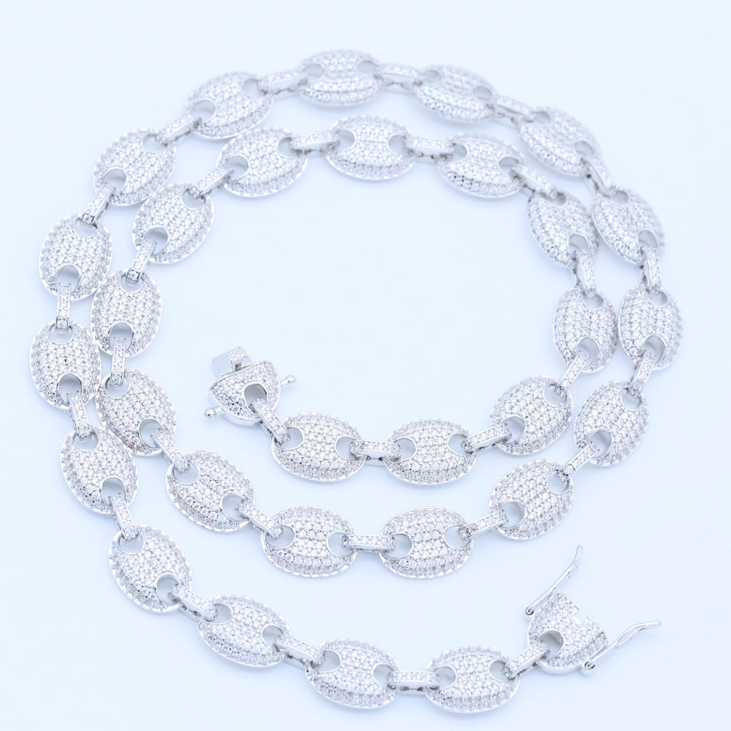 12mm Iced Coffee Bean Chain Necklace- Miles Jewellery