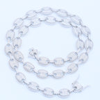 12mm Iced Coffee Bean Chain Necklace- Miles Jewellery