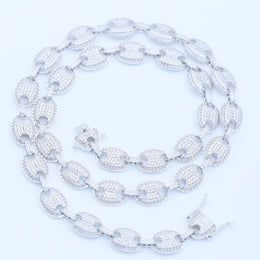 12mm Iced Coffee Bean Chain Necklace- Miles Jewellery