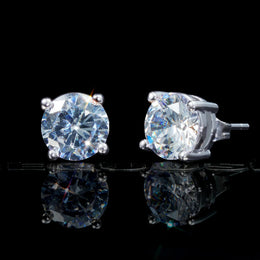 Round Cut VVS Moissanite Stud Earrings – 925 Sterling Silver - product image 25
