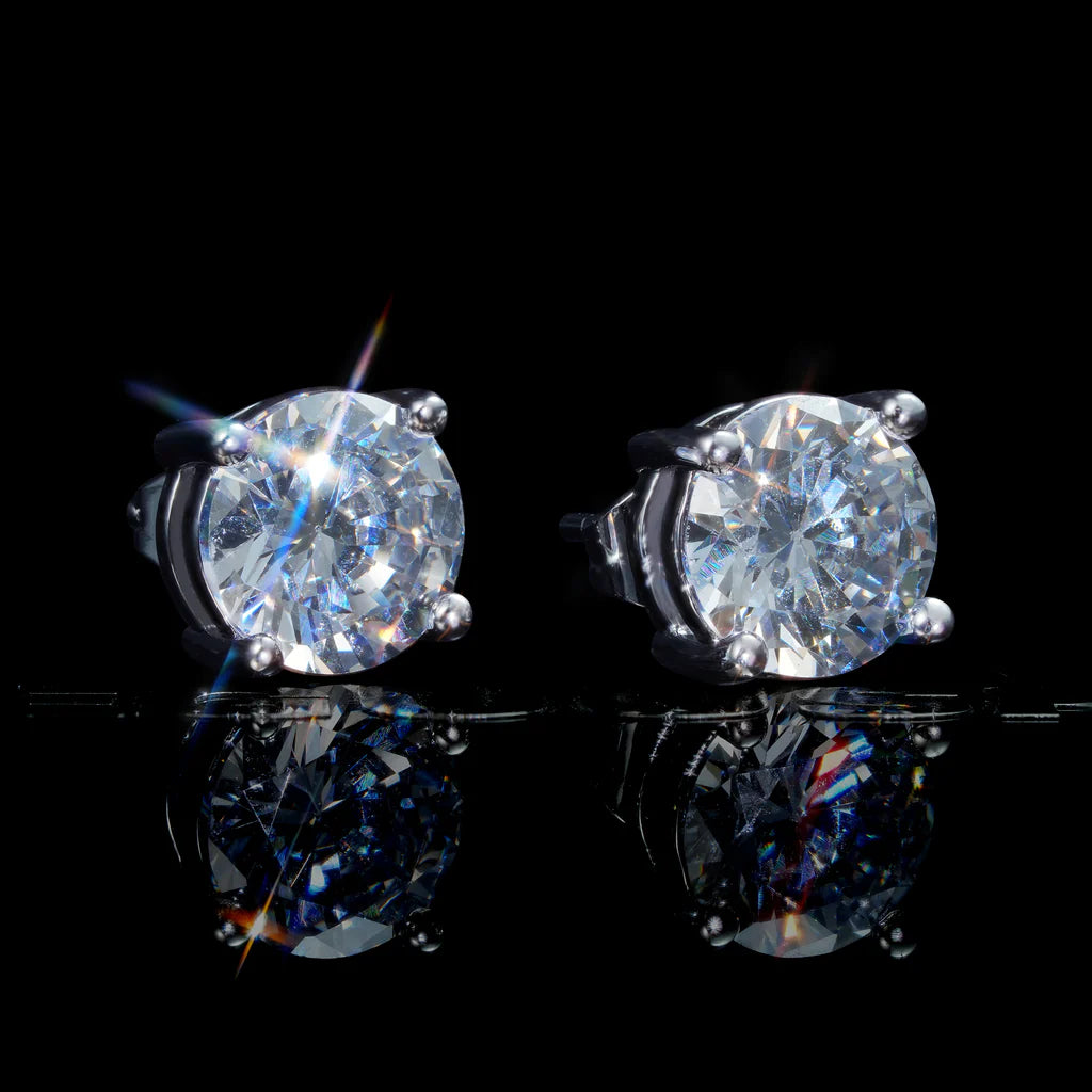 Round Cut VVS Moissanite Stud Earrings – 925 Sterling Silver - product image 26