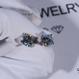 Round Cut VVS Moissanite Stud Earrings – 925 Sterling Silver - product image 21
