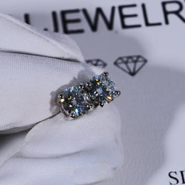 Round Cut VVS Moissanite Stud Earrings – 925 Sterling Silver - product image 22