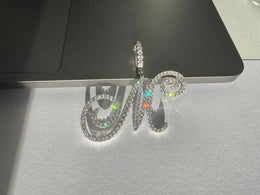 Iced Out Script Letter Pendant – Copper CZ- Miles Jewellery
