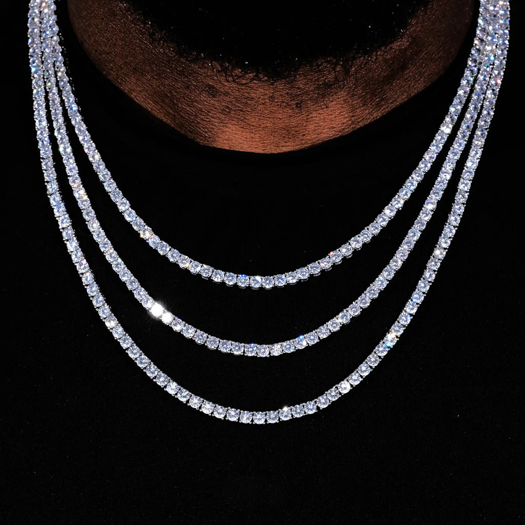 4mm Iced Tennis Chain Necklace- Miles Jewellery