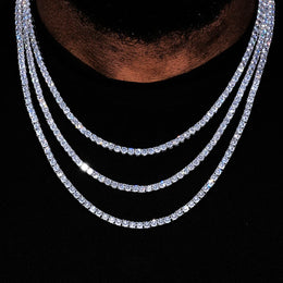 4mm Iced Tennis Chain Necklace- Miles Jewellery