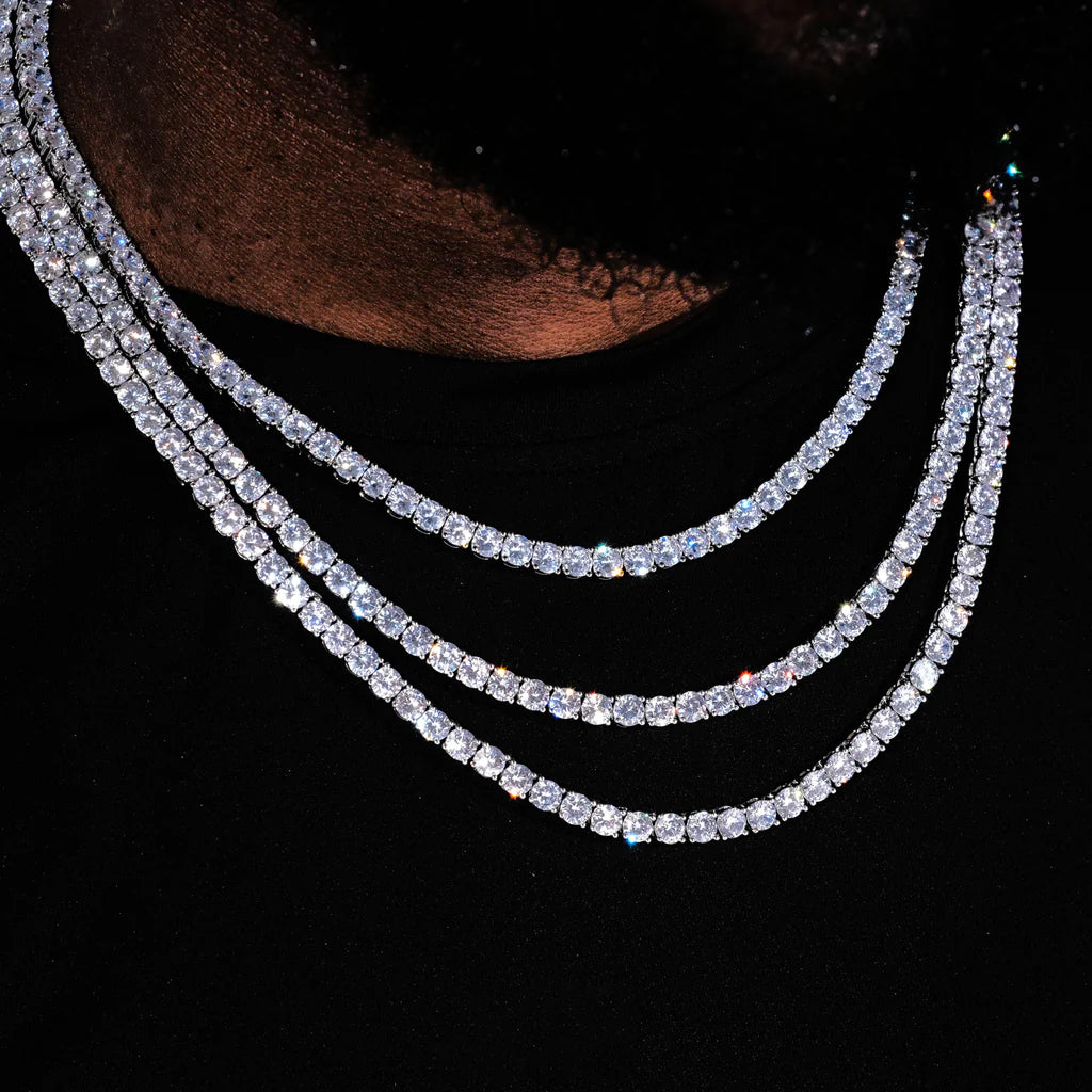 4mm Iced Tennis Chain Necklace- Miles Jewellery