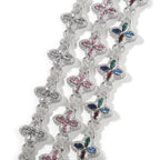 Iced Large Clover Chain – Colorful CZ Lucky Clover Necklace- Miles Jewellery