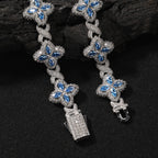 Iced Large Clover Chain – Colorful CZ Lucky Clover Necklace- Miles Jewellery