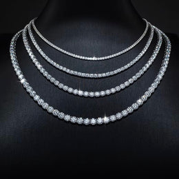 6mm silver moissanite tennis chain with VVS1 D color stones