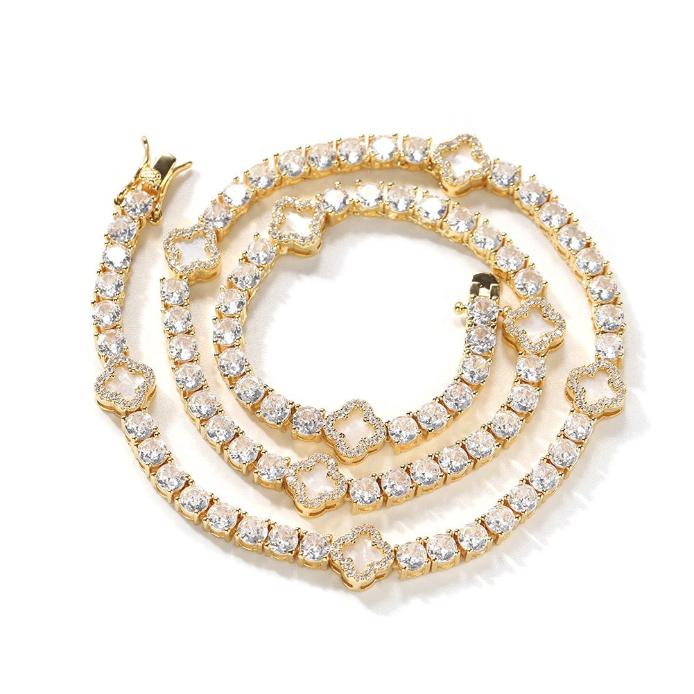 Four-Leaf Clover Lucky Tennis Chain- Miles Jewellery