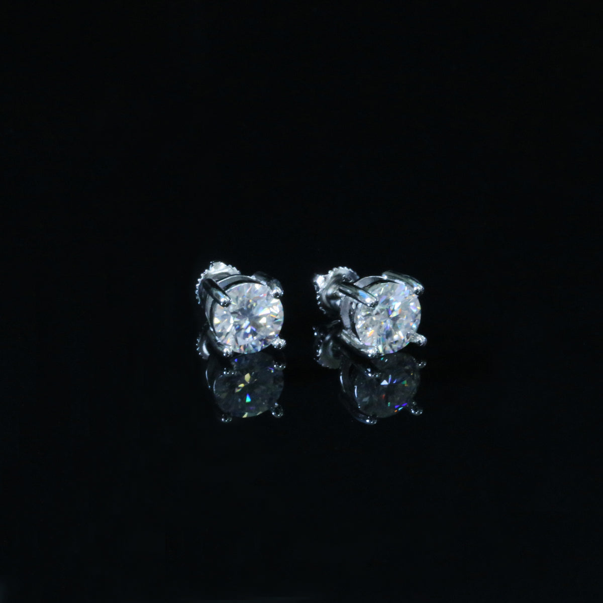 Certified VVS1 D Moissanite Stud Earrings – 925 Sterling Silver Earrings- Miles Jewellery