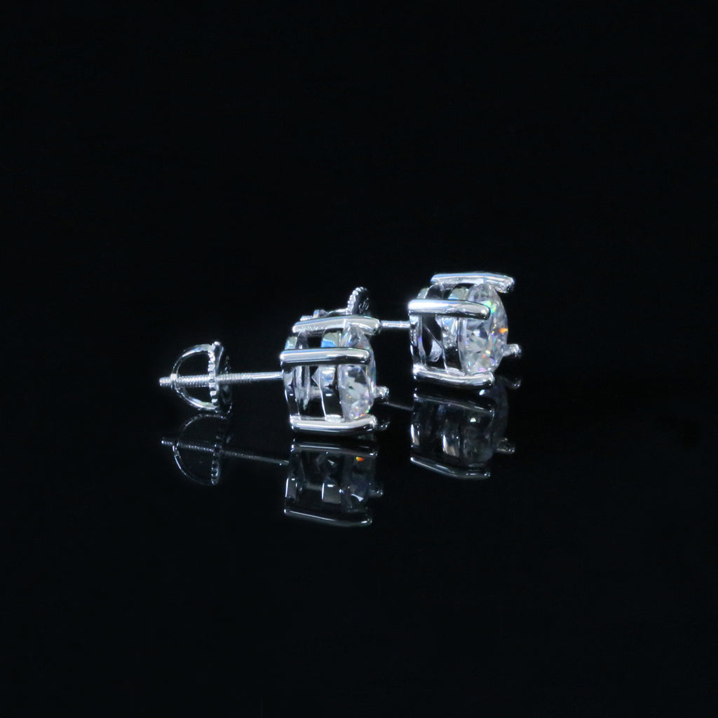Certified VVS1 D Moissanite Stud Earrings – 925 Sterling Silver Earrings- Miles Jewellery