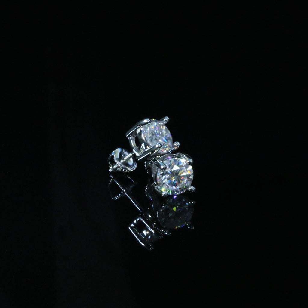 Certified VVS1 D Moissanite Stud Earrings – 925 Sterling Silver Earrings- Miles Jewellery