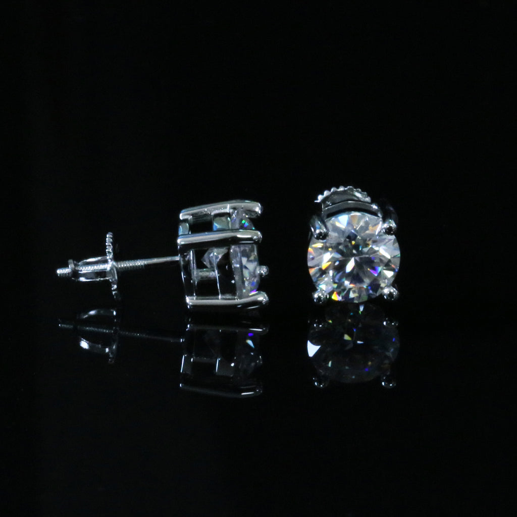 Certified VVS1 D Moissanite Stud Earrings – 925 Sterling Silver Earrings- Miles Jewellery