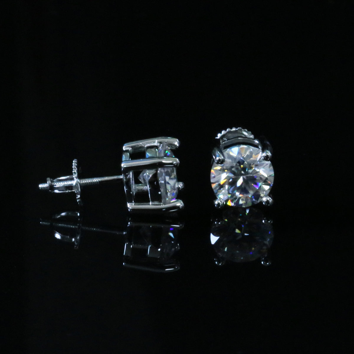 Certified VVS1 D Moissanite Stud Earrings – 925 Sterling Silver Earrings- Miles Jewellery