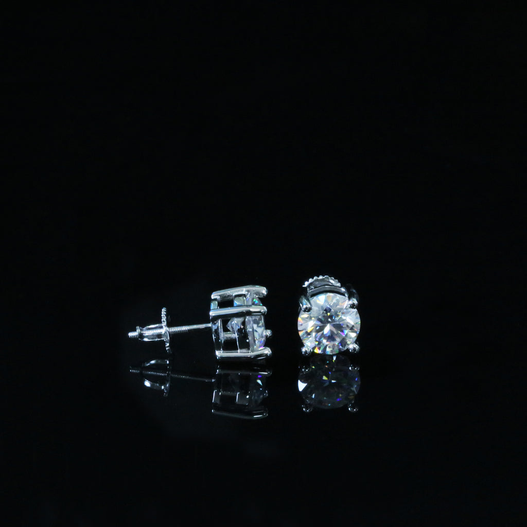 Certified VVS1 D Moissanite Stud Earrings – 925 Sterling Silver Earrings- Miles Jewellery