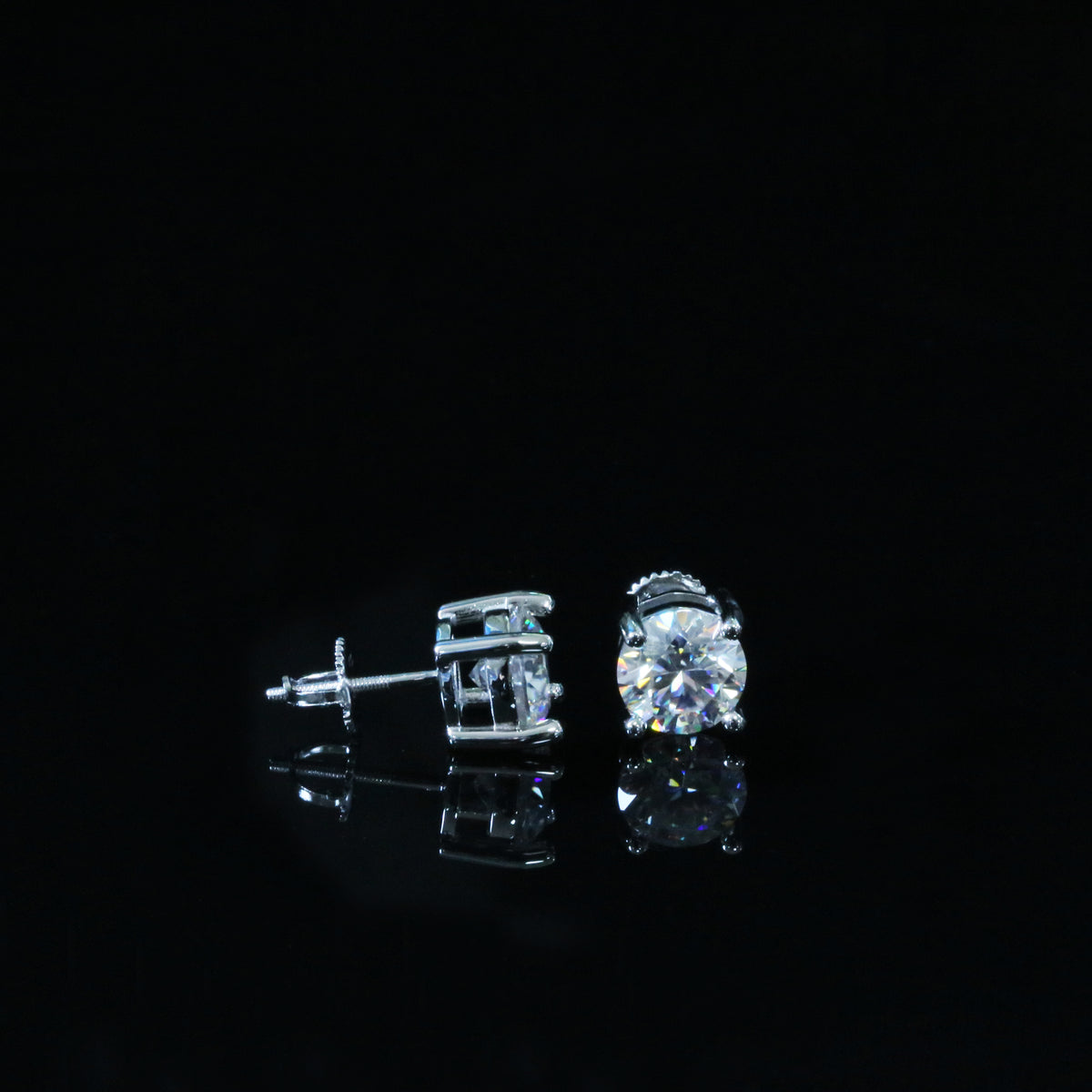 Certified VVS1 D Moissanite Stud Earrings – 925 Sterling Silver Earrings- Miles Jewellery