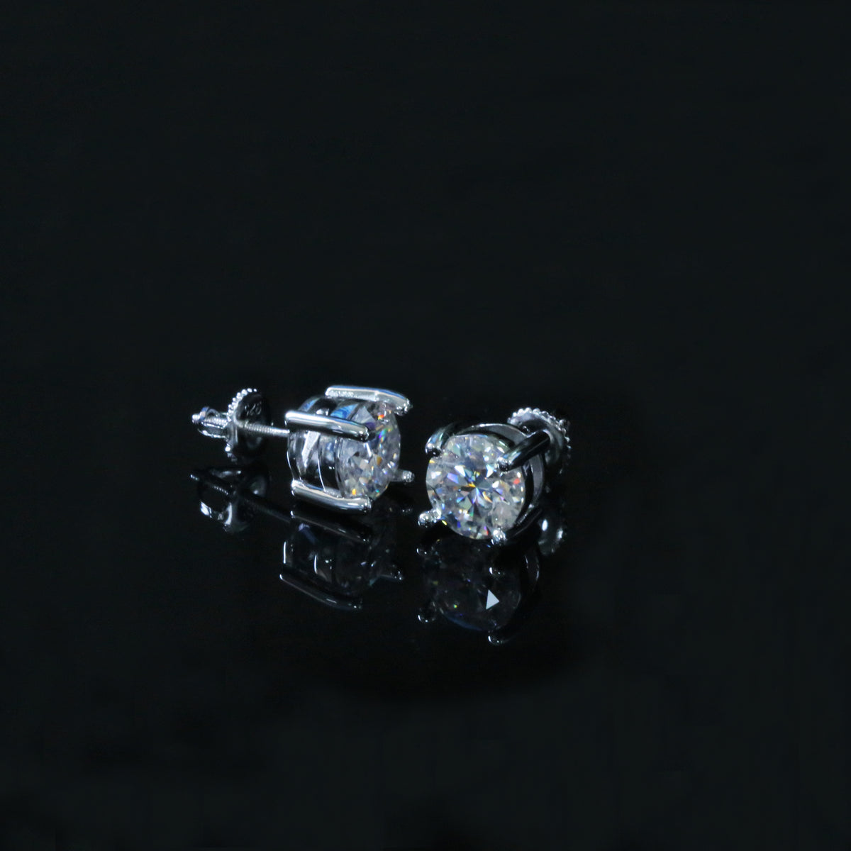 Certified VVS1 D Moissanite Stud Earrings – 925 Sterling Silver Earrings- Miles Jewellery