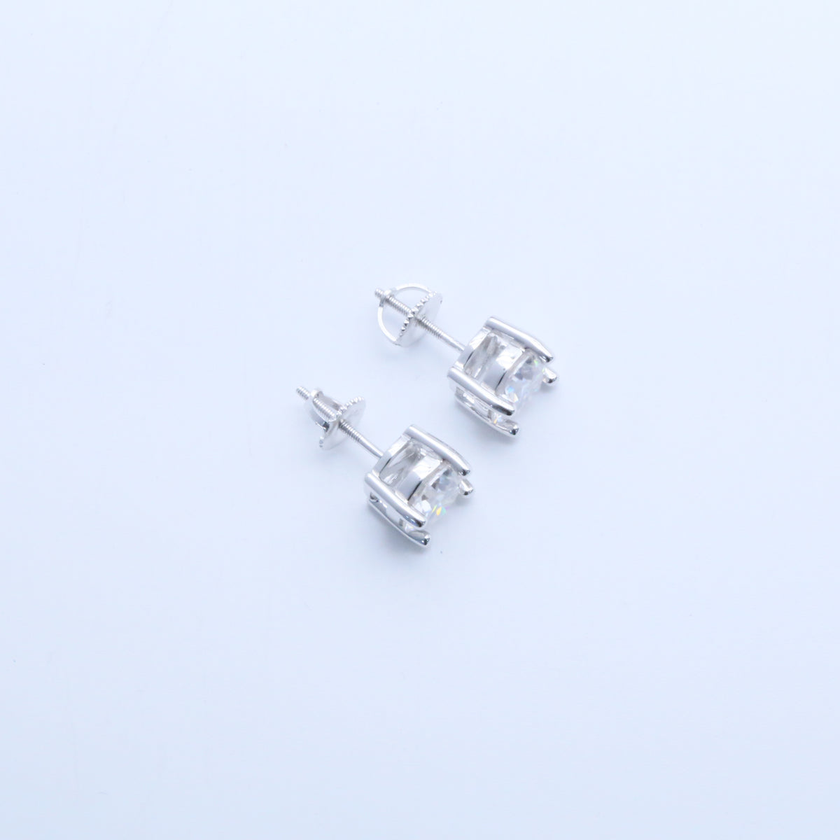 Certified VVS1 D Moissanite Stud Earrings – 925 Sterling Silver Earrings- Miles Jewellery