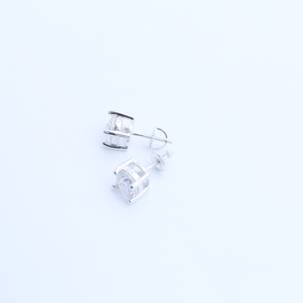 Certified VVS1 D Moissanite Stud Earrings – 925 Sterling Silver Earrings- Miles Jewellery