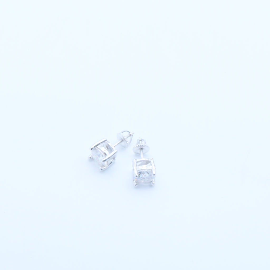 Certified VVS1 D Moissanite Stud Earrings – 925 Sterling Silver Earrings- Miles Jewellery
