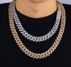 16mm Iced Cuban Link Chain – 3 Row CZ Hip Hop Necklace- Miles Jewellery