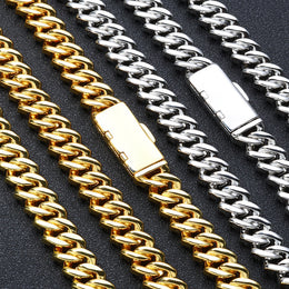16mm Iced Cuban Link Chain – 3 Row CZ Hip Hop Necklace- Miles Jewellery