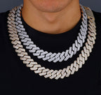 20mm Iced Cuban Link Chain – 3 Row CZ Cuban Necklace- Miles Jewellery