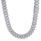20mm Iced Cuban Link Chain – 3 Row CZ Cuban Necklace- Miles Jewellery