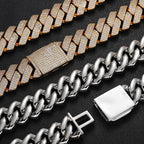 25mm Iced Cuban Link Chain – 3 Row CZ Cuban Necklace- Miles Jewellery