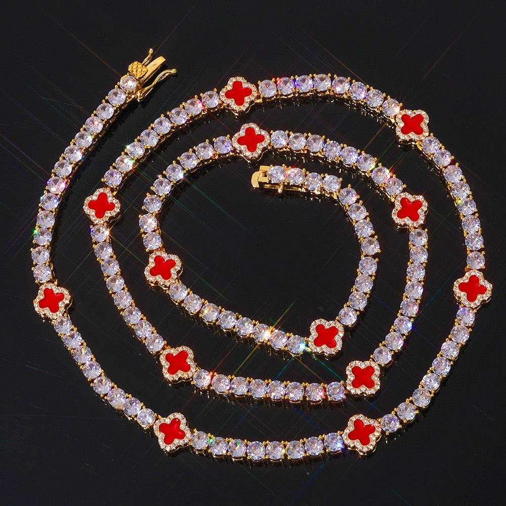 Four-Leaf Clover Lucky Tennis Chain- Miles Jewellery