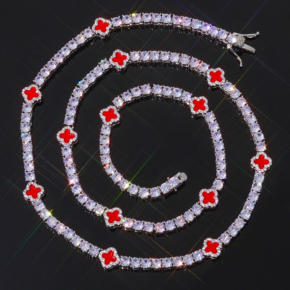 Four-Leaf Clover Lucky Tennis Chain- Miles Jewellery