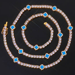 Four-Leaf Clover Lucky Tennis Chain- Miles Jewellery
