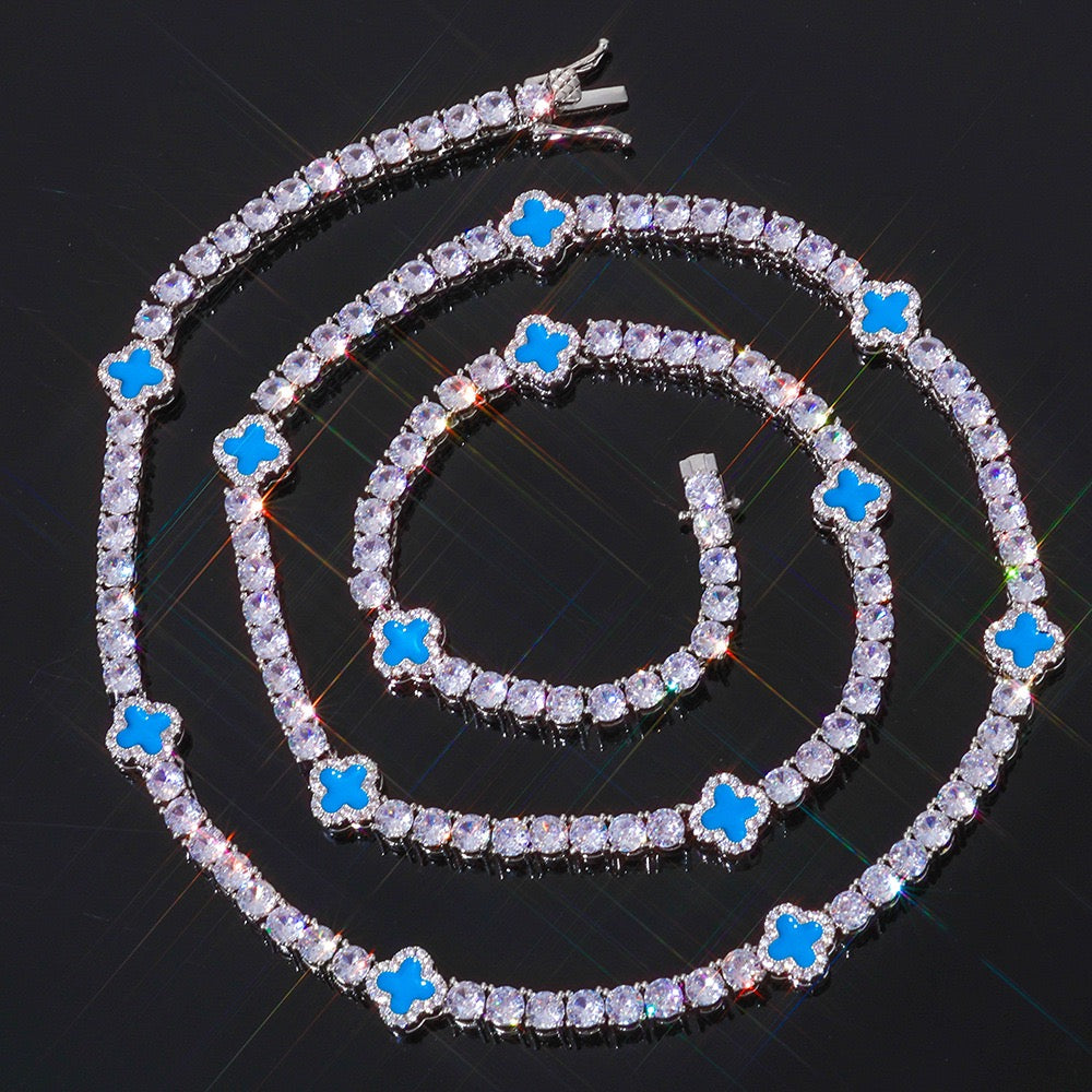 Four-Leaf Clover Lucky Tennis Chain- Miles Jewellery