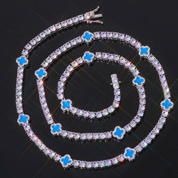Four-Leaf Clover Lucky Tennis Chain- Miles Jewellery