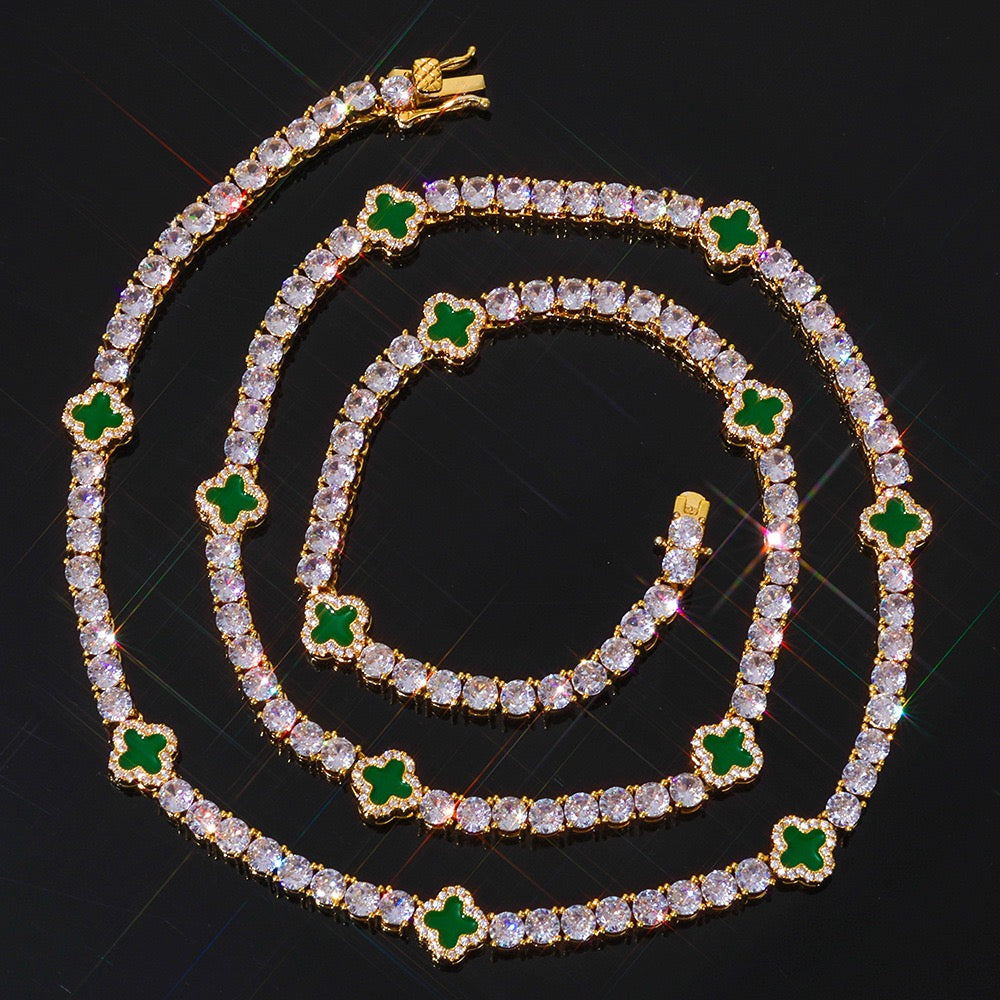 Four-Leaf Clover Lucky Tennis Chain- Miles Jewellery