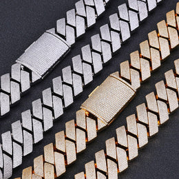 26mm Iced Cuban Link Chain – 6 Row CZ Cuban Necklace- Miles Jewellery