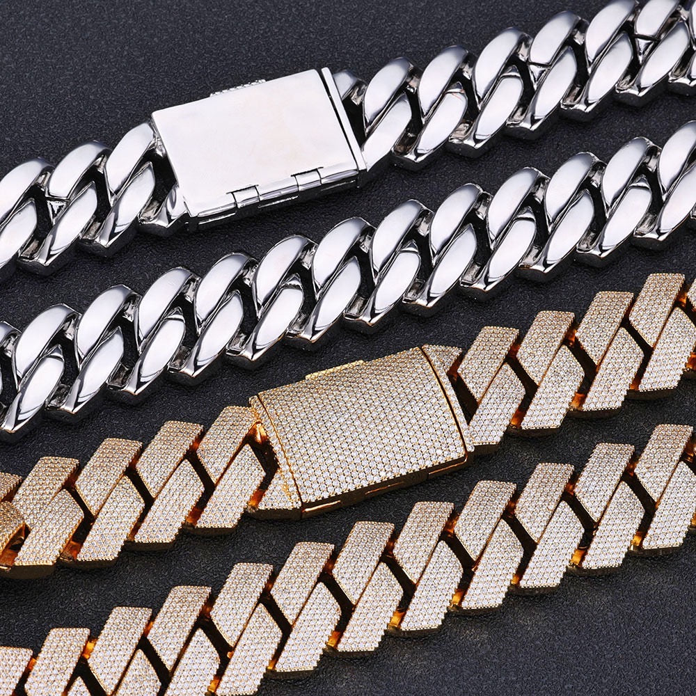 26mm Iced Cuban Link Chain – 6 Row CZ Cuban Necklace- Miles Jewellery