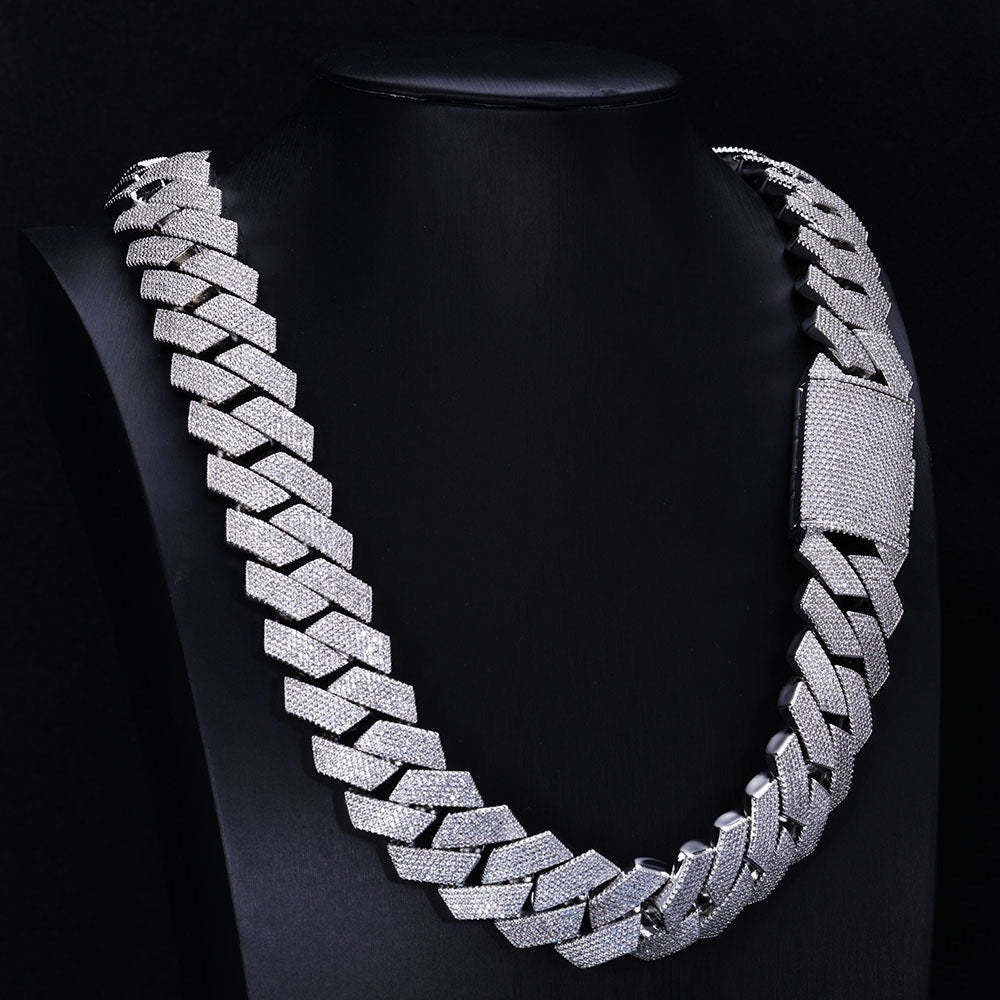 26mm Iced Cuban Link Chain – 6 Row CZ Cuban Necklace- Miles Jewellery