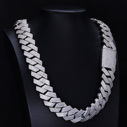 26mm Iced Cuban Link Chain – 6 Row CZ Cuban Necklace- Miles Jewellery