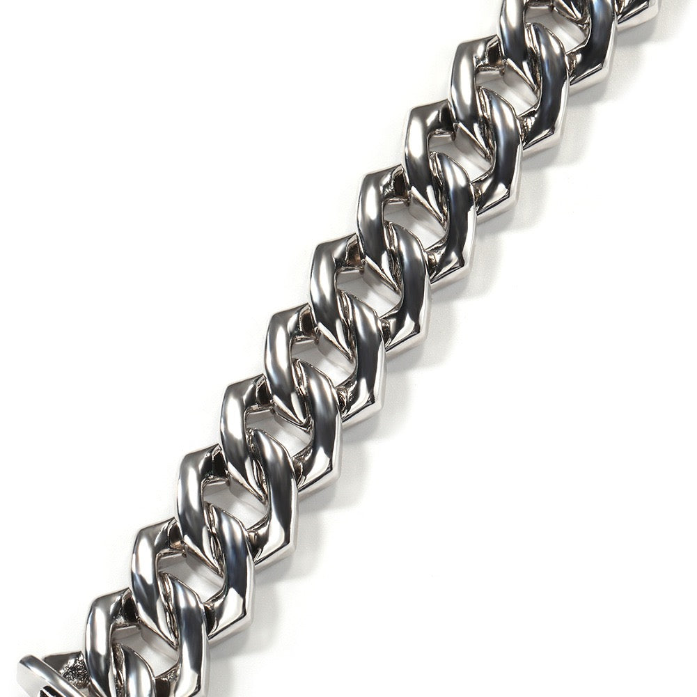 19mm Iced Cuban Link Chain – 4 Row CZ Cuban Necklace- Miles Jewellery