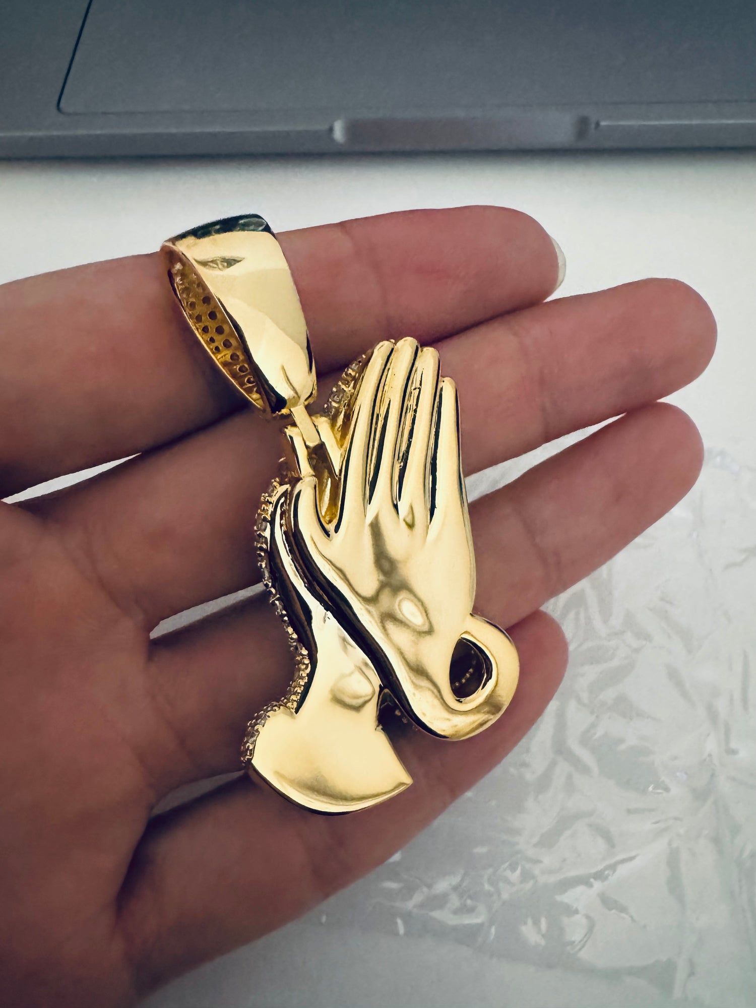 Iced Prayer Gesture Cross Hip Hop Pendant Jewelry- Miles Jewellery