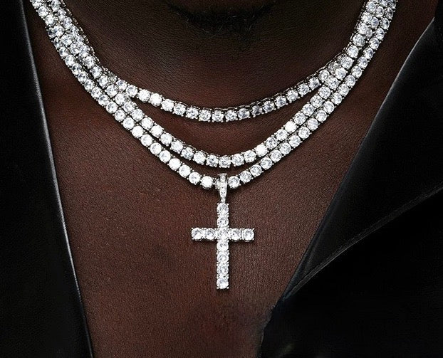 Certified VVS1 D Moissanite Cross Pendant – 925 Sterling Silver Jewelry- Miles Jewellery