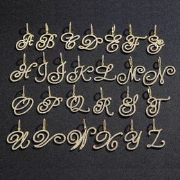 Iced Out Script Letter Pendant – Copper CZ- Miles Jewellery