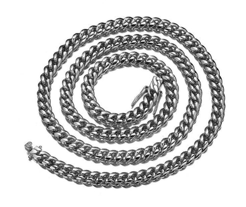 6-22mm Miami Cuban Chain - Stainless Steel Necklace- Miles Jewellery